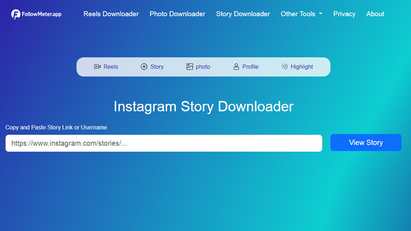 FollowMeter is a modern online Instagram Story downloader