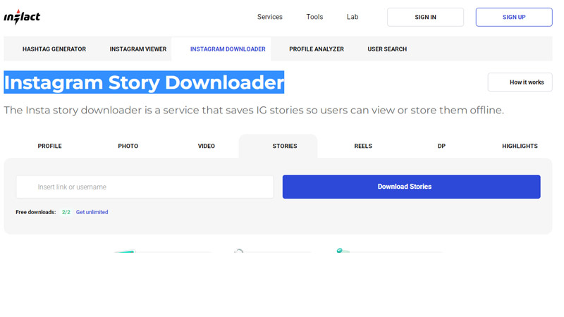Inflact Story downloader on iphone