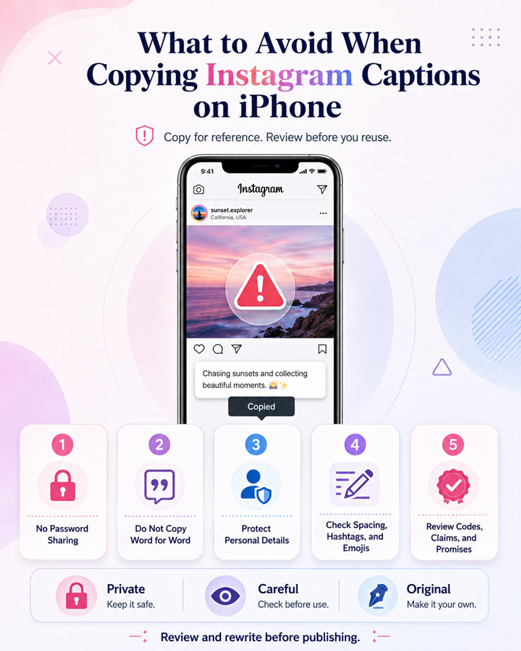 What to Avoid When Copying Instagram Captions on iPhone