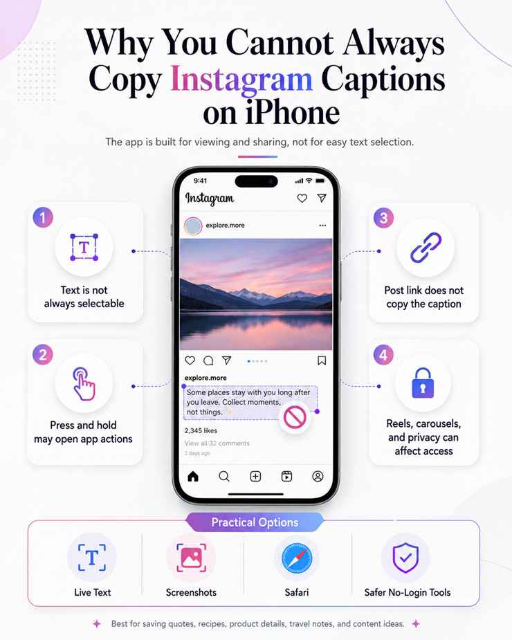 Why You Cannot Always Copy Instagram Caption on iPhone