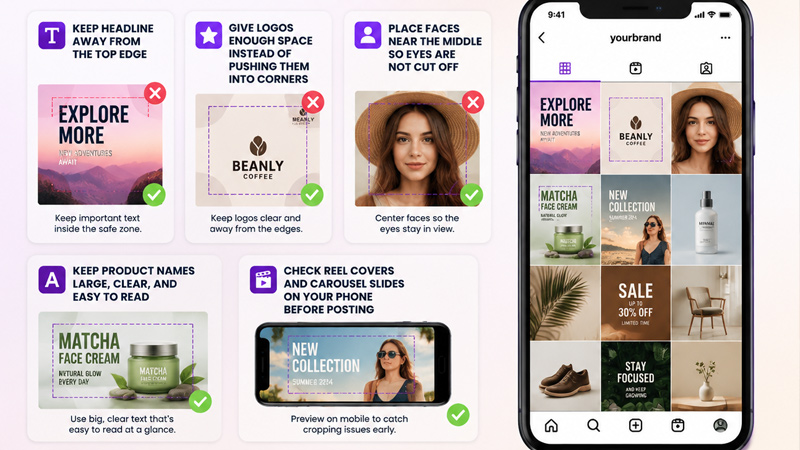 Instagram Safe Zone Tips for Text, Logos, Faces, and Product Images