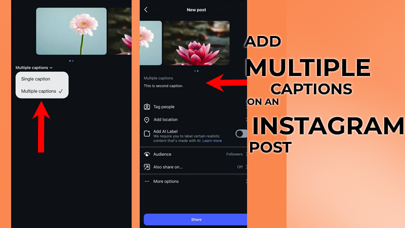 Add Multiple Captions on an Instagram Post 