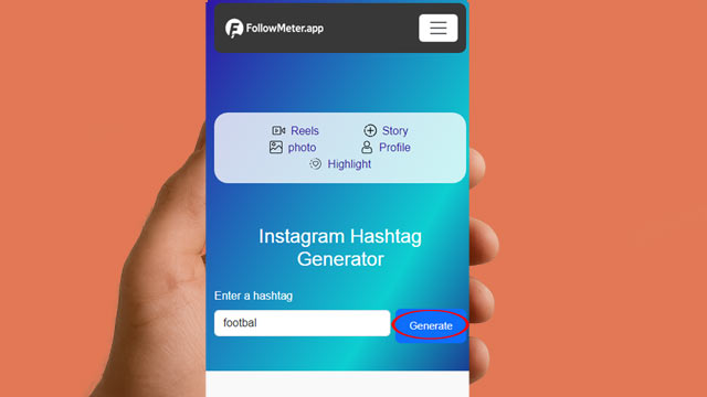 Click the Generate button to Create Hashtag