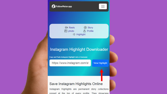 Download and Save Instagram Highlight